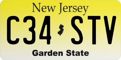 NJ license plate C34STV