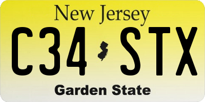 NJ license plate C34STX