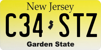 NJ license plate C34STZ