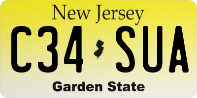 NJ license plate C34SUA