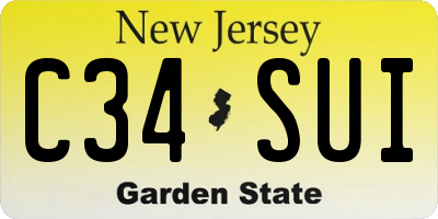 NJ license plate C34SUI