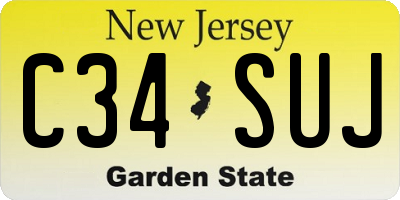 NJ license plate C34SUJ