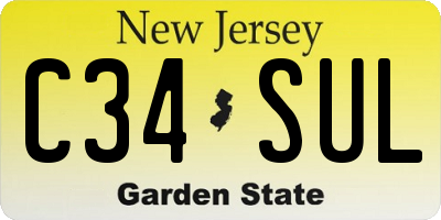 NJ license plate C34SUL