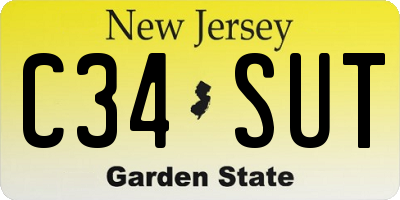 NJ license plate C34SUT