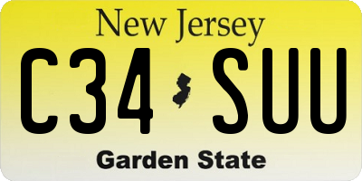 NJ license plate C34SUU