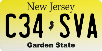 NJ license plate C34SVA