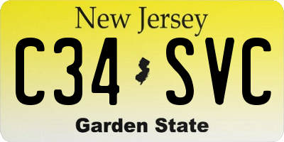 NJ license plate C34SVC