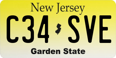 NJ license plate C34SVE
