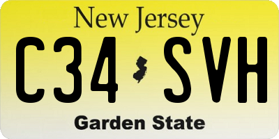 NJ license plate C34SVH