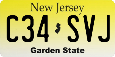 NJ license plate C34SVJ
