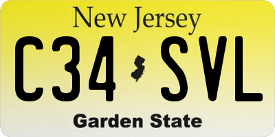 NJ license plate C34SVL