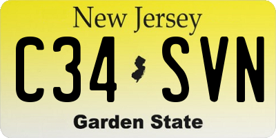 NJ license plate C34SVN
