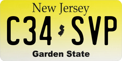 NJ license plate C34SVP