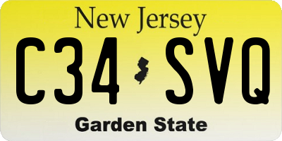 NJ license plate C34SVQ
