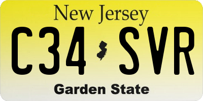 NJ license plate C34SVR