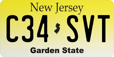 NJ license plate C34SVT