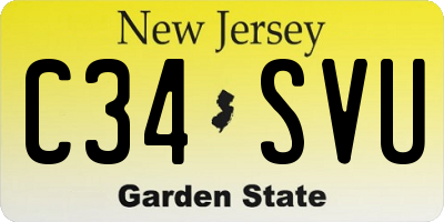 NJ license plate C34SVU