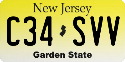 NJ license plate C34SVV