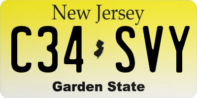NJ license plate C34SVY