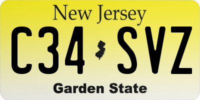 NJ license plate C34SVZ