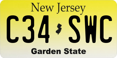 NJ license plate C34SWC