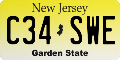 NJ license plate C34SWE