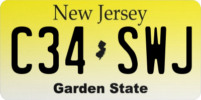 NJ license plate C34SWJ
