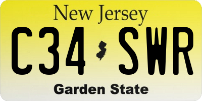 NJ license plate C34SWR