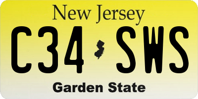NJ license plate C34SWS