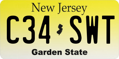 NJ license plate C34SWT