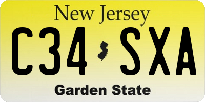 NJ license plate C34SXA