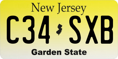 NJ license plate C34SXB