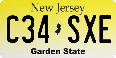 NJ license plate C34SXE