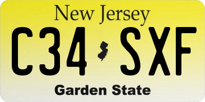 NJ license plate C34SXF