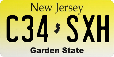 NJ license plate C34SXH