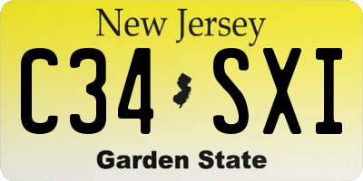 NJ license plate C34SXI
