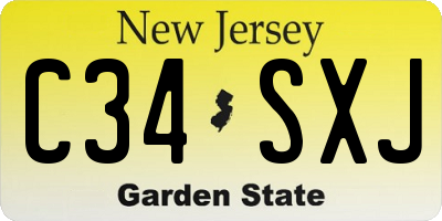 NJ license plate C34SXJ