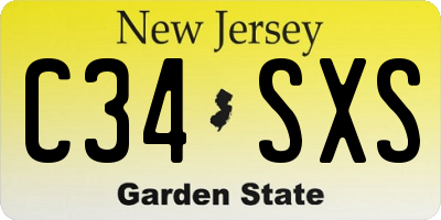 NJ license plate C34SXS