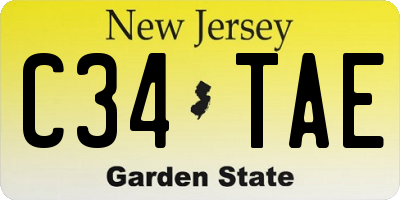 NJ license plate C34TAE