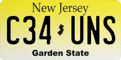 NJ license plate C34UNS