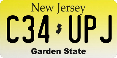 NJ license plate C34UPJ