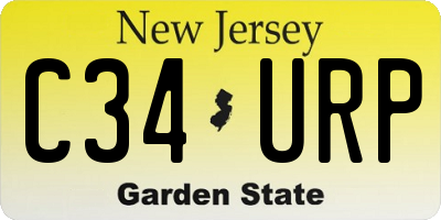 NJ license plate C34URP
