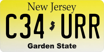 NJ license plate C34URR
