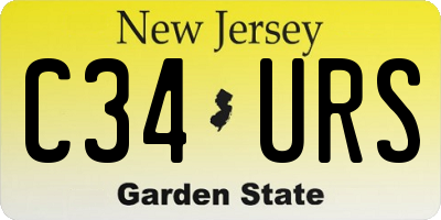 NJ license plate C34URS