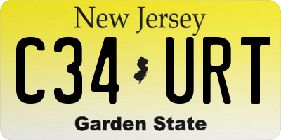 NJ license plate C34URT