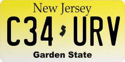 NJ license plate C34URV
