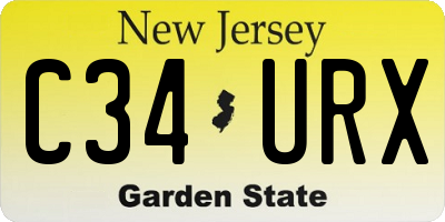 NJ license plate C34URX
