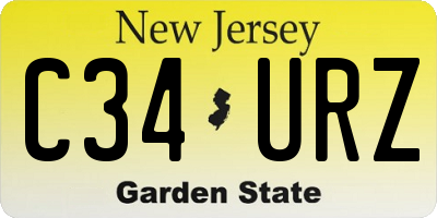 NJ license plate C34URZ