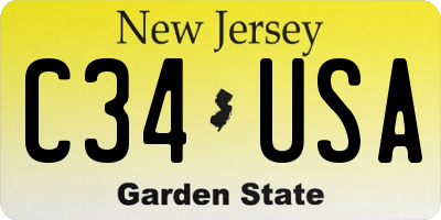 NJ license plate C34USA