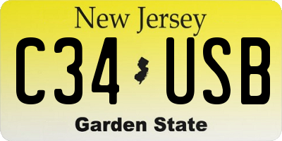 NJ license plate C34USB